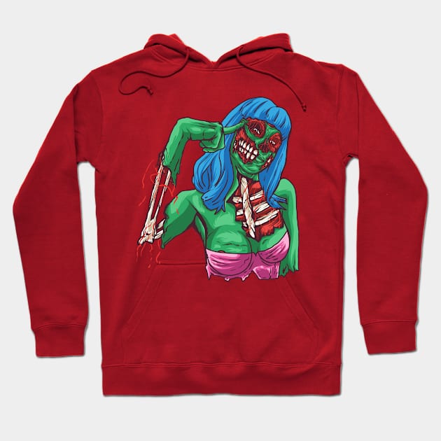 scary zombie smiling Hoodie by vaktorex